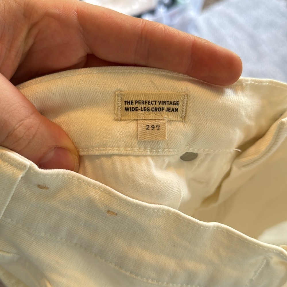 Madewell The Perfect Vintage Wide-Leg Crop Jean in Tile White - Picture 9 of 10